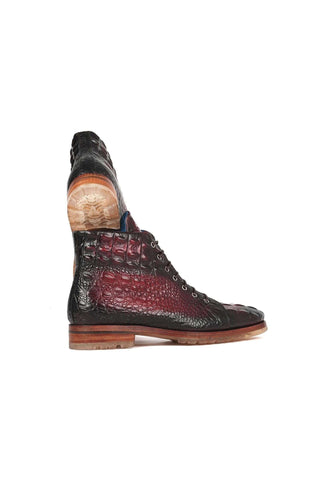 Paul Parkman 12811 Crocodile Embossed Leather Boots (PM6422)