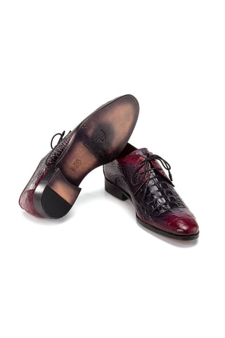 Paul Parkman 1438 Men's Shoes Crocodile Print Calf-Skin Leather Derby (PM6363)-AmbrogioShoes