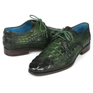 Paul Parkman 1438 Men's Shoes Crocodile Print Calf-Skin Leather Derby (PM6363)-AmbrogioShoes