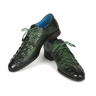Paul Parkman 1438 Men's Shoes Crocodile Print Calf-Skin Leather Derby (PM6363)-AmbrogioShoes