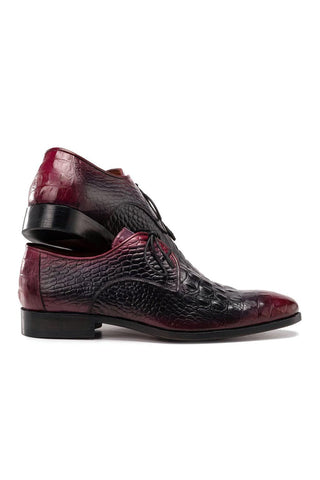 Paul Parkman 1438 Men's Shoes Crocodile Print Calf-Skin Leather Derby (PM6363)-AmbrogioShoes