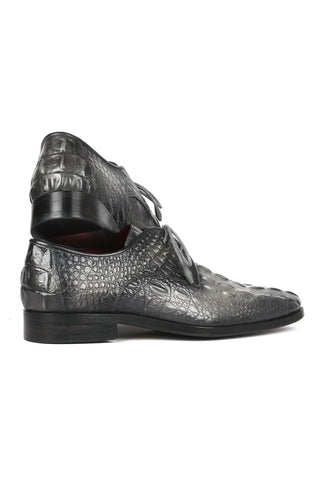 Paul Parkman 1438GRY Gray Crocodile Embossed / Calf-Skin Leather Derby (PM6330)