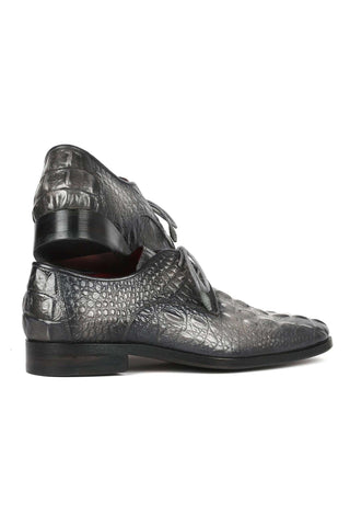 Paul Parkman 1438GRY Gray Crocodile Embossed / Leather Derby (PM6330)