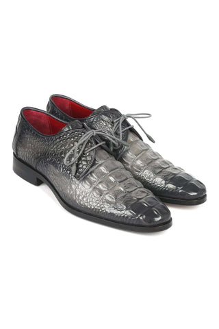 Paul Parkman 1438GRY Gray Crocodile Embossed / Leather Derby (PM6330)