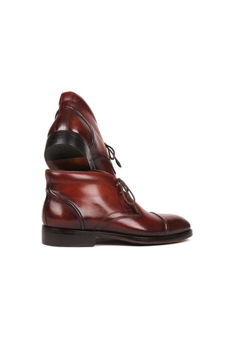 Paul Parkman 144BRW68 Brown Leather Cap-Toe Chukka Boots(PM6252)