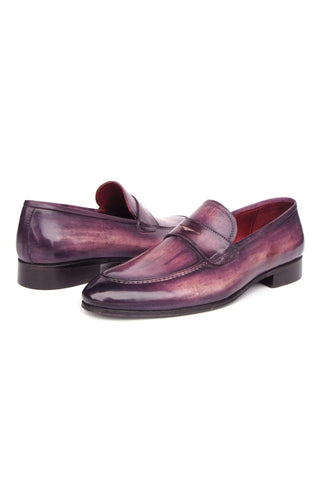 Paul Parkman 17PRP33 Purple Patina Leather Penny Loafers (PM6390)