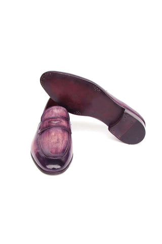 Paul Parkman 17PRP33 Purple Patina Leather Penny Loafers (PM6390)