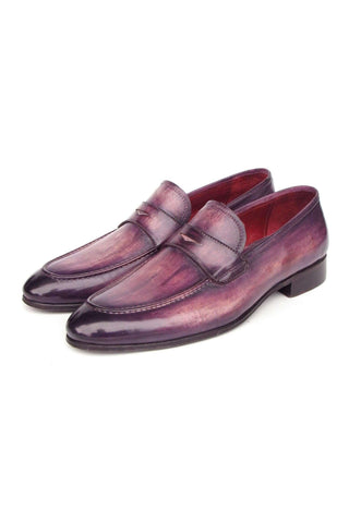 Paul Parkman 17PRP33 Purple Patina Leather Penny Loafers (PM6390)