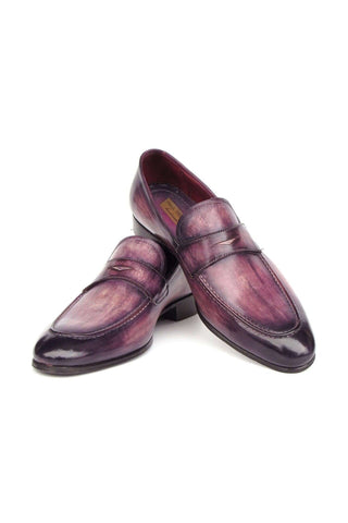 Paul Parkman 17PRP33 Purple Patina Leather Penny Loafers (PM6419)