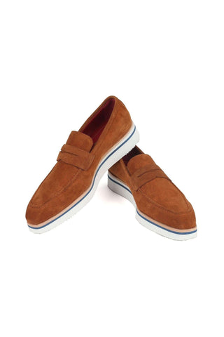 Paul Parkman 180 Camel Suede Smart Casual Penny Loafers (PM6323)
