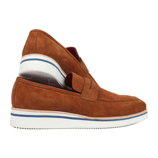 Paul Parkman 180 Men's Handmade Shoes Camel Suede Leather Smart Casual Penny Loafers (PM6323)-AmbrogioShoes