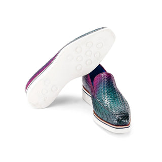 Paul Parkman 186-WN Men's Shoes Woven Leather Casual Loafers (PM6434)-AmbrogioShoes