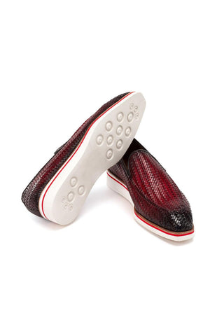 Paul Parkman 186-WN Woven Leather Casual Loafers (PM6434)