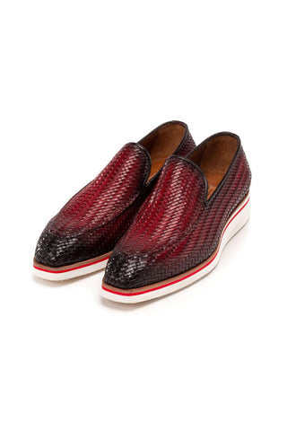 Paul Parkman 186-WN Woven Leather Casual Loafers (PM6434)