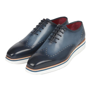 Paul Parkman 187-NAVY Men's Shoes Navy Calf-Skin Leather Smart Casual Oxfords (PM6315)-AmbrogioShoes