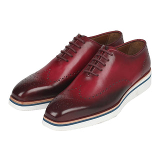 Paul Parkman 188-BRD Men's Shoes Bordeaux Calf-Skin Leather Smart Casual Oxfords (PM6317)-AmbrogioShoes