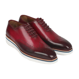 Paul Parkman 188-BRD Men's Shoes Bordeaux Calf-Skin Leather Smart Casual Oxfords (PM6317)-AmbrogioShoes