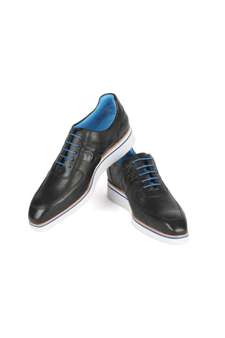 Paul Parkman 192-BLK Black Floater Leather Sneakers (PM6371)
