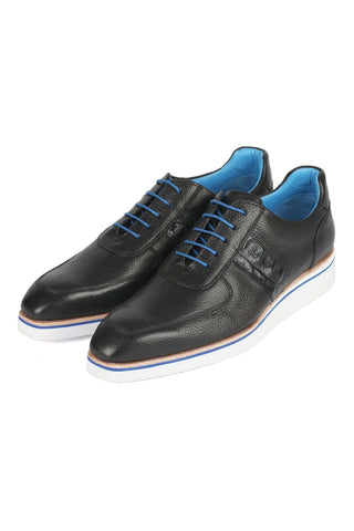 Paul Parkman 192-BLK Black Floater Leather Sneakers (PM6371)