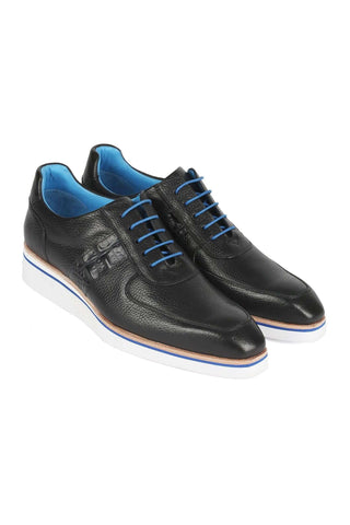 Paul Parkman 192-BLK Black Floater Leather Sneakers (PM6371)