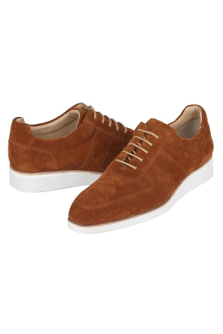 Paul Parkman 192-SD-CML Men's Handmade Shoes Camel Suede Casual Sneakers (PM6384)