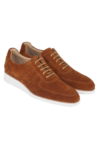 Paul Parkman 192-SD-CML Men's Handmade Shoes Camel Suede Casual Sneakers (PM6384)