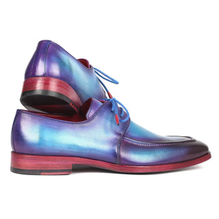 Paul Parkman 23SX84 Men's Shoes Turquoise & Purple Calf-Skin Leather Apron Derby Oxfords (PM6318)-AmbrogioShoes