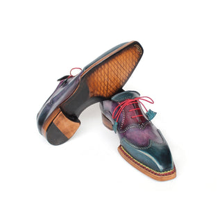 Paul Parkman 267BP78 Men's Handmade Shoes Calf-Skin Leather Norwegian Welted Wingtip Oxford (PM6470)-AmbrogioShoes