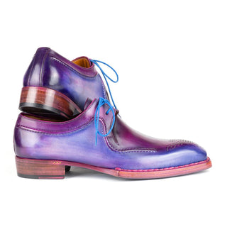 Paul Parkman 326G19 Men's Shoes Blue & Purple Calf-Skin Leather Hand-Welted Derby Oxfords (PM6428)-AmbrogioShoes