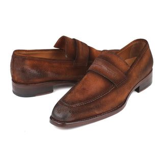 Paul Parkman 36 Men's Shoes Suede Leather Welted Penny Loafers (PM6448)-AmbrogioShoes