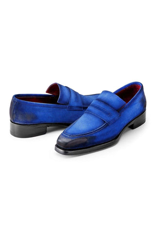 Paul Parkman 36 Suede Welted Penny Loafers (PM6448)
