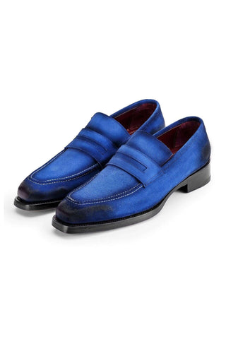 Paul Parkman 36 Suede Welted Penny Loafers (PM6448)