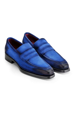 Paul Parkman 36 Suede Welted Penny Loafers (PM6448)
