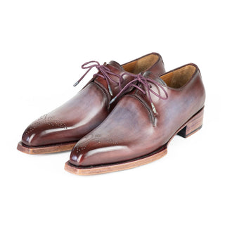 Paul Parkman 468G61 Men's Shoes Ice Blue & Bordeaux Calf-Skin Leather Goodyear Welted Derby Oxfords (PM6427)-AmbrogioShoes