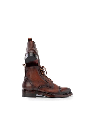Paul Parkman 5075 Men's Handmade Shoes Floater Leather Derby Lace-Up Boot (PM6461)-AmbrogioShoes