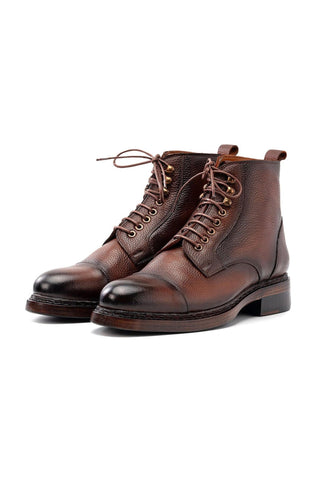 Paul Parkman 5075 Men's Handmade Shoes Floater Leather Derby Lace-Up Boot (PM6461)-AmbrogioShoes