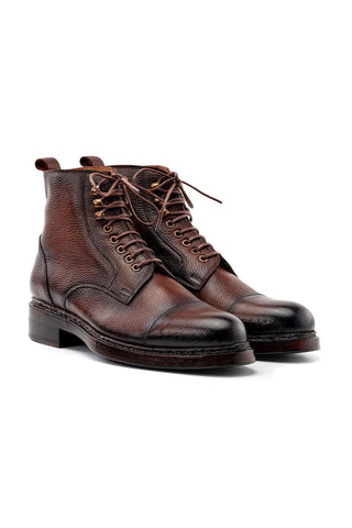 Paul Parkman 5075 Men's Handmade Shoes Floater Leather Derby Lace-Up Boot (PM6461)-AmbrogioShoes