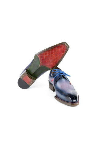 Paul Parkman 599F67 Pink & Navy Leather Hand-Welted Derby (PM6423)