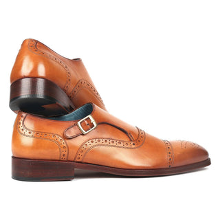 Paul Parkman 65CGN97 Men's Shoes Cognac Calf-Skin Leather Monk-Strap Loafers (PM6275)-AmbrogioShoes