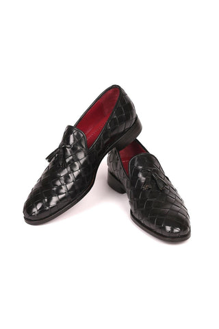 Paul Parkman 6623 Woven Calf-Skin Leather Tassel Loafers (PM6377)