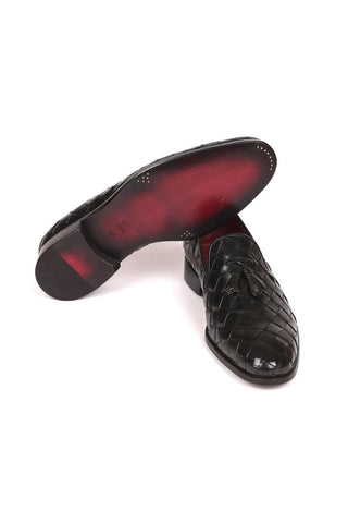 Paul Parkman 6623 Woven Calf-Skin Leather Tassel Loafers (PM6377)