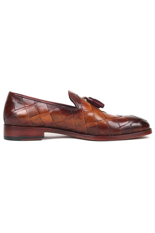 Paul Parkman 6623 Woven Calf-Skin Leather Tassel Loafers (PM6377)