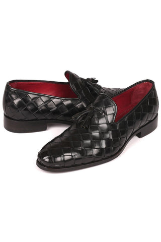Paul Parkman 6623 Woven Calf-Skin Leather Tassel Loafers (PM6377)
