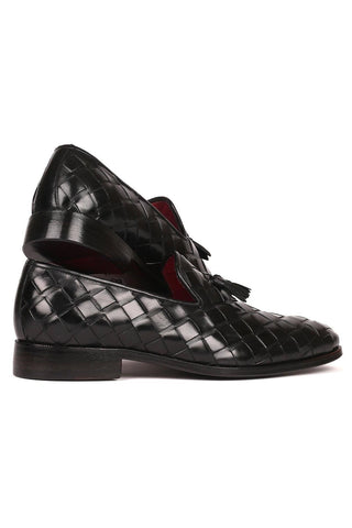 Paul Parkman 6623 Woven Calf-Skin Leather Tassel Loafers (PM6377)