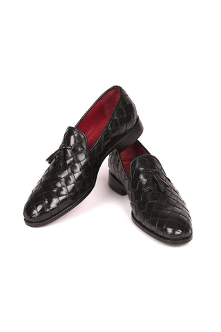 Paul Parkman 6623 Woven Leather Tassel Loafers (PM6377)
