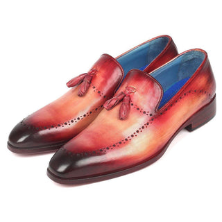 Paul Parkman 66T82-BUR Men's Handmade Shoes Burgundy Calf-Skin Leather Tassel Loafers (PM6267)-AmbrogioShoes