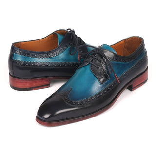 Paul Parkman 6931BLU Men's Shoes Blue Calf-Skin Leather Wing-tip Oxfords (PM6220)-AmbrogioShoes