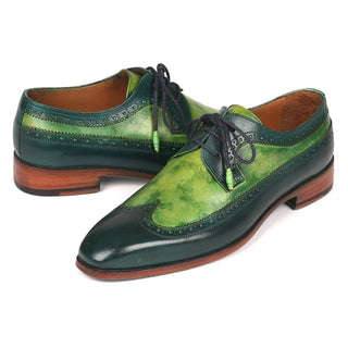 Paul Parkman 6931GRN Men's Shoes Green Calf-Skin Leather Oxfords (PM6217)-AmbrogioShoes