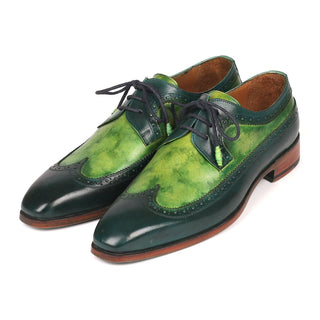 Paul Parkman 6931GRN Men's Shoes Green Calf-Skin Leather Oxfords (PM6217)-AmbrogioShoes