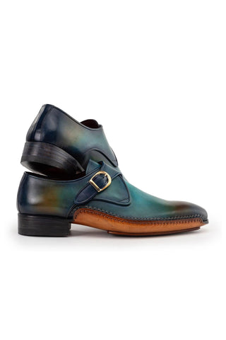 Paul Parkman 69V7U Men's Handmade Shoes Calf-Skin Leather Single Monk-Strap (PM6455)